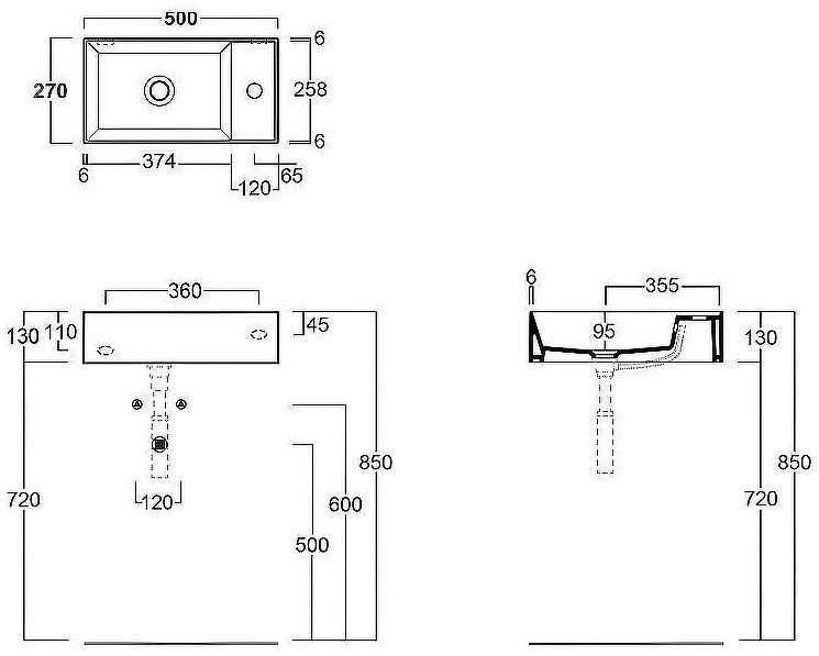 Раковина Simas Agile 50 R AG50 cemento matt*1 Серая матовая