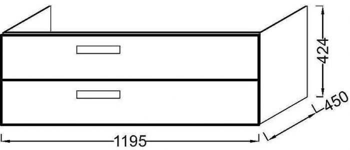 Тумба под раковину Jacob Delafon Rythmik 120 EB1305-E10 подвесная Квебекский дуб