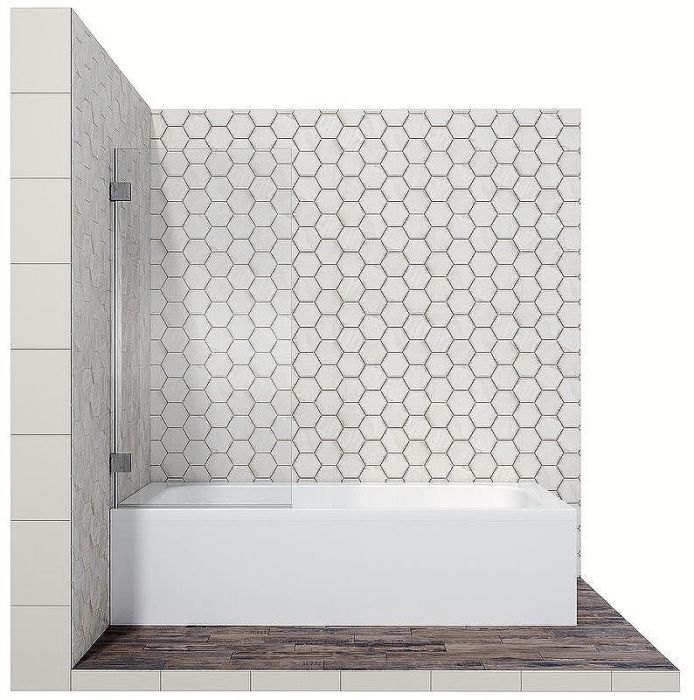 Шторка на ванну Ambassador Bath Screens 70х140 16041101 профиль Хром стекло CrystalPure