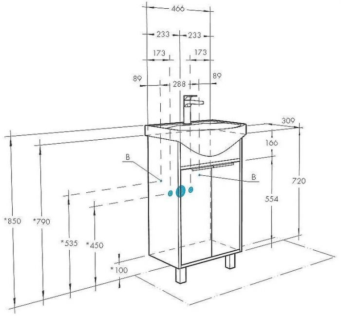 Тумба под раковину Aquaton Рико 50 1A212401RIB90 Белый Ясень фабрик