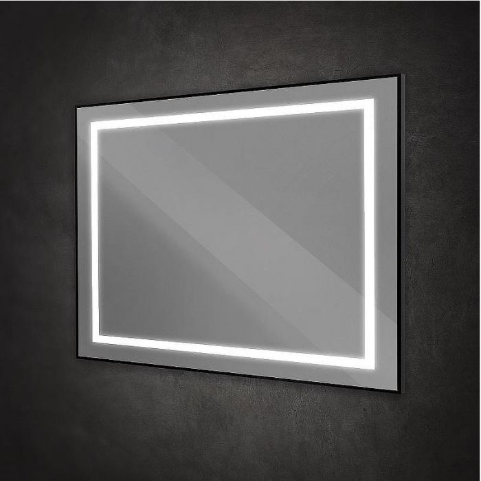 Зеркало BelBagno Kraft 100 SPC-KRAFT-1000-800-SENS-NERO с подсветкой Черное с сенсорным выключателем