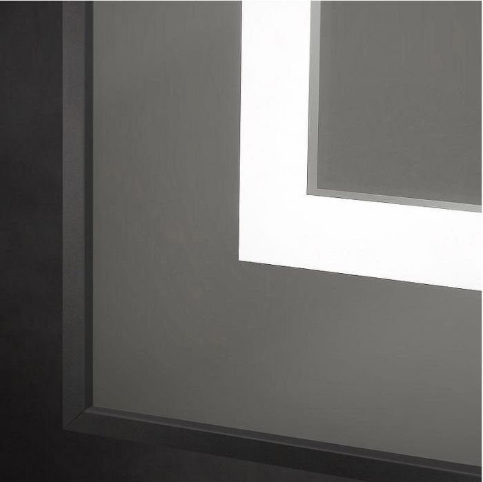Зеркало BelBagno Kraft 100 SPC-KRAFT-1000-800-SENS-NERO с подсветкой Черное с сенсорным выключателем