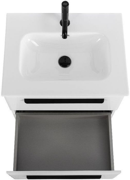 Тумба под раковину Cezares Eco-Cer-N 60 ECO-CER-N-600-2C-SO-BL подвесная Bianco Lucido без ручек