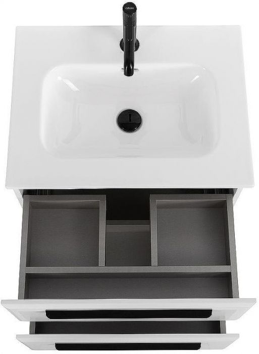 Тумба под раковину Cezares Eco-Cer-N 60 ECO-CER-N-600-2C-SO-BL подвесная Bianco Lucido без ручек