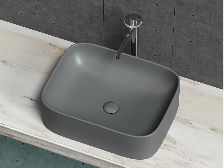 Умывальник CERAMICANOVA Element чаша накладная прямоугольная (Темный Антрацит Матовый) CN6052MDH Умывальник CERAMICANOVA Element чаша накладная прямоугольная (Темный Антрацит Матовый) CN6052MDH