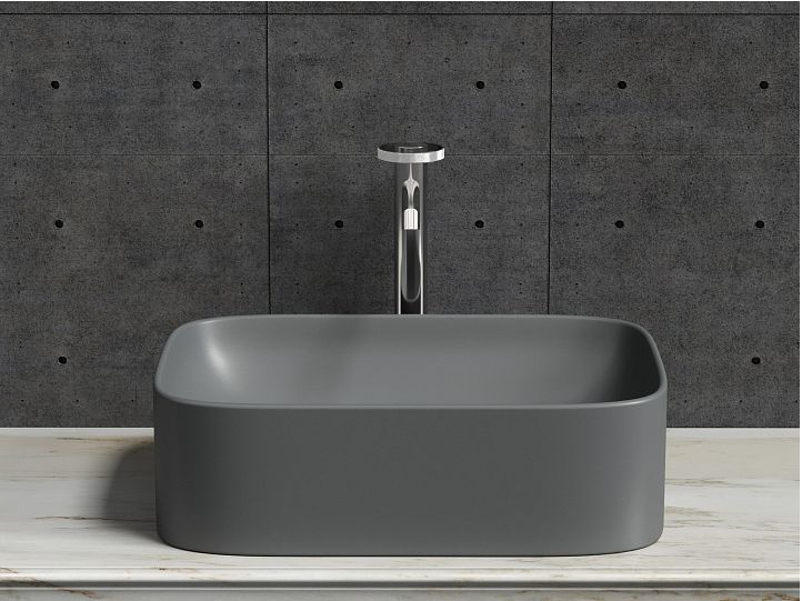 Умывальник CERAMICANOVA Element чаша накладная прямоугольная (Темный Антрацит Матовый) CN6052MDH Умывальник CERAMICANOVA Element чаша накладная прямоугольная (Темный Антрацит Матовый) CN6052MDH