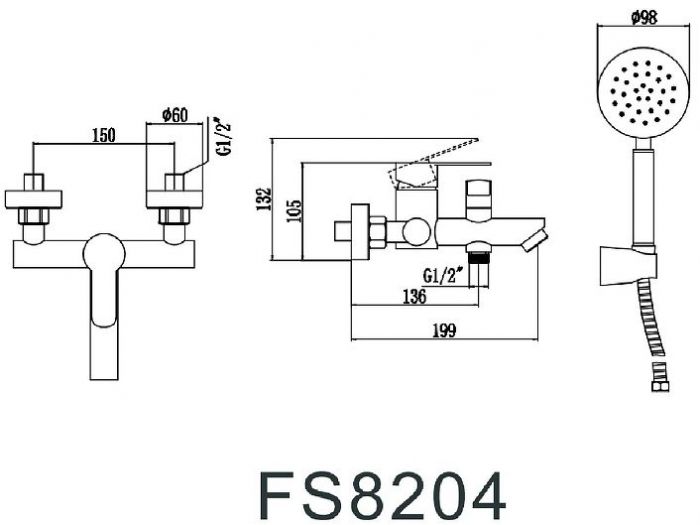Смеситель для душа Fmark FS8203 цвет Сатин