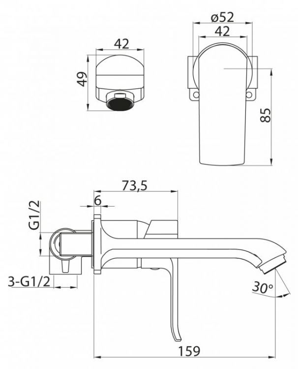 Встраиваемый смеситель для раковины BELBAGNO DISCO DIS-BCM-CRM Встраиваемый смеситель для раковины BELBAGNO DISCO DIS-BCM-CRM