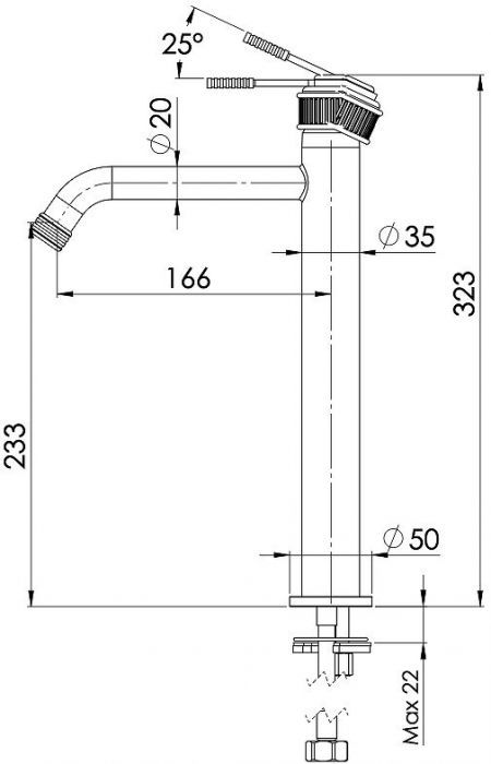 Смеситель для раковины Remer Atelier AL11LXLXV цвет Сталь