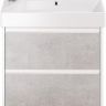 Тумба под раковину Dreja Slim 65 99.0503 подвесная Бетон Белый глянец