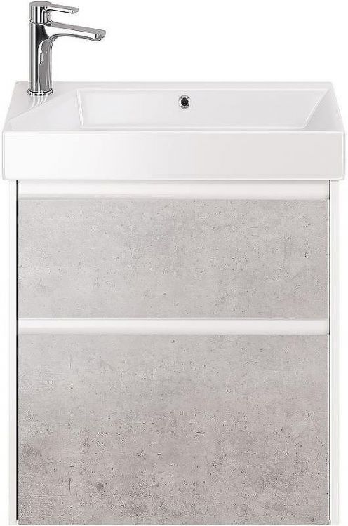 Тумба под раковину Dreja Slim 65 99.0503 подвесная Бетон Белый глянец
