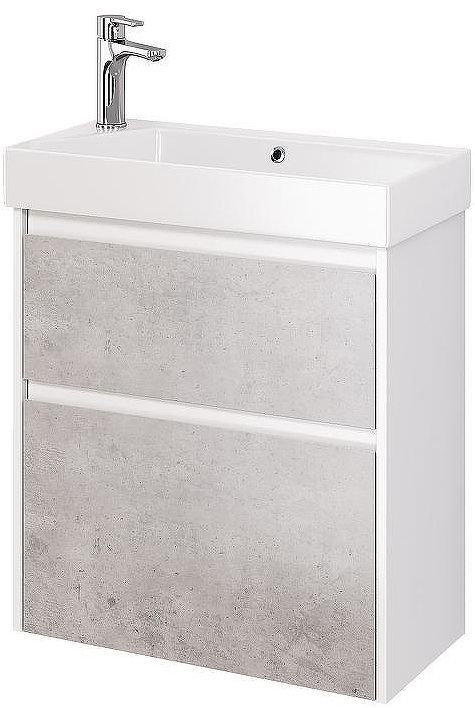 Тумба под раковину Dreja Slim 65 99.0503 подвесная Бетон Белый глянец