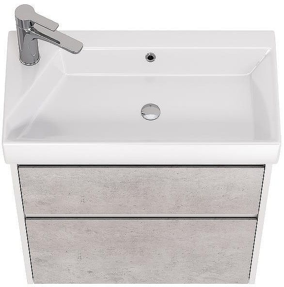 Тумба под раковину Dreja Slim 65 99.0503 подвесная Бетон Белый глянец