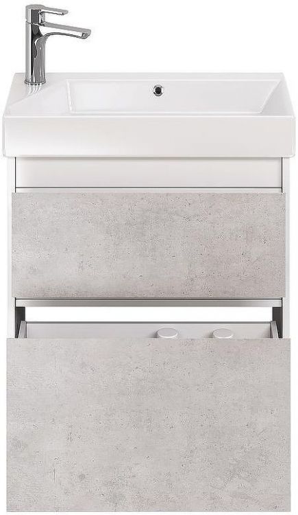 Тумба под раковину Dreja Slim 65 99.0503 подвесная Бетон Белый глянец