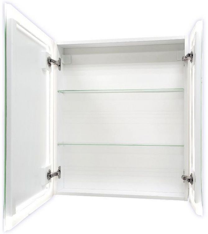 Зеркальный шкаф Reflexion Cube 700х800 RF2212CB с подсветкой Белый матовый