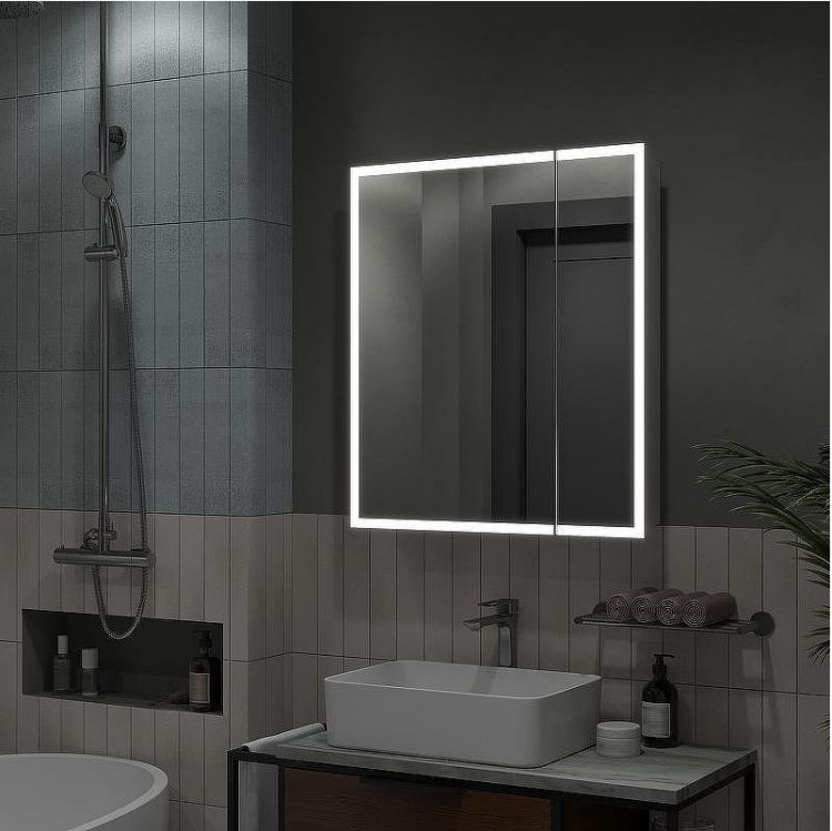 Зеркальный шкаф Reflexion Cube 700х800 RF2212CB с подсветкой Белый матовый