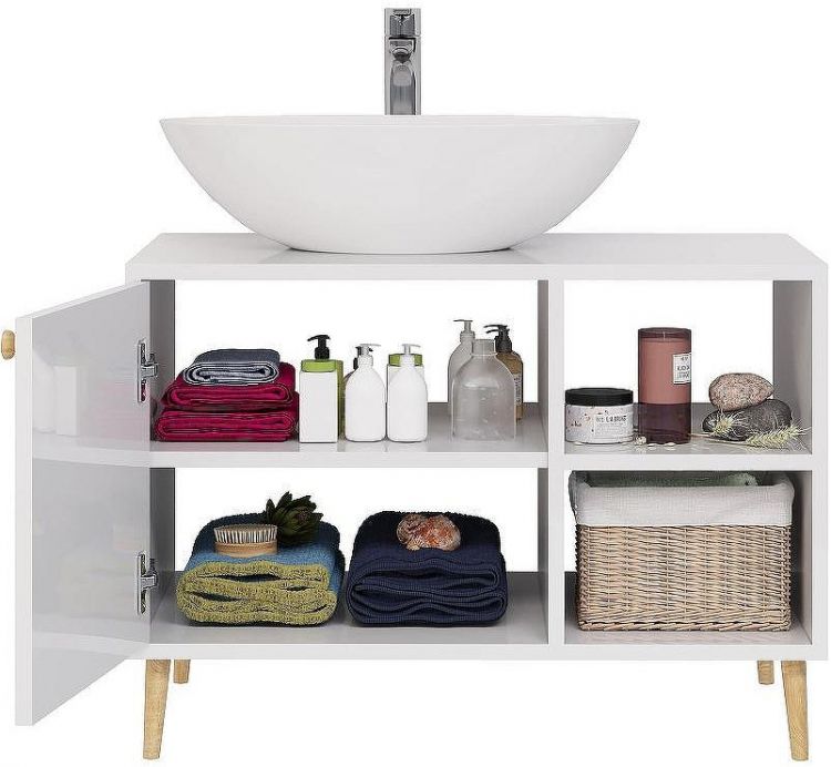 Тумба под раковину Dreja Luno 80 99.2002 Белый глянец