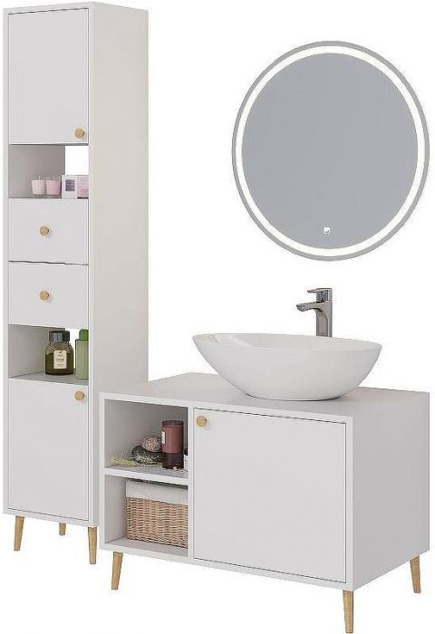 Тумба под раковину Dreja Luno 80 99.2002 Белый глянец