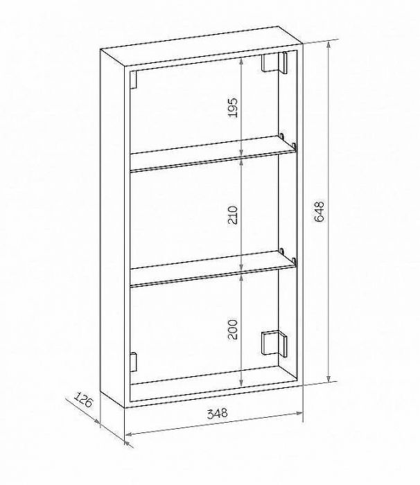 Зеркальный шкаф Art&Max Techno AM-Tec-350-650-1D-L-DS-F с подсветкой с сенсорным выключателем Белый