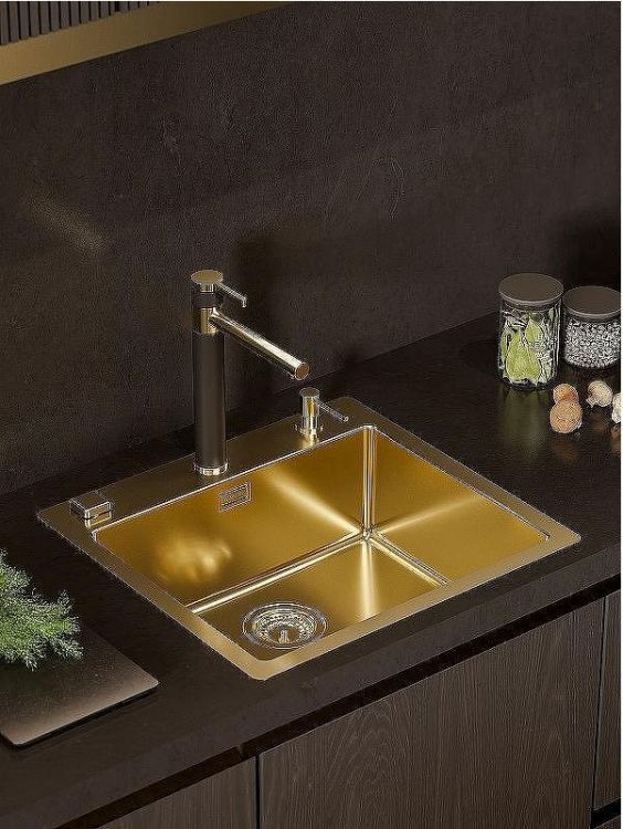 Смеситель для кухни Alveus Zina Monarch Gold 1136509 Черный Золото Смеситель для кухни Alveus Zina Monarch Gold 1136509 Черный Золото