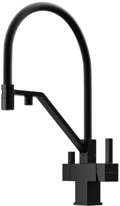 Смеситель для кухни Sancos Loro с гибким изливом, цвет матовый черный/черный, SC4007MB