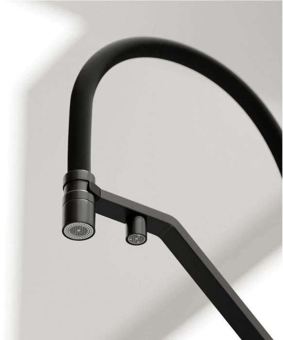 Смеситель для кухни Sancos Loro с гибким изливом, цвет матовый черный/черный, SC4007MB