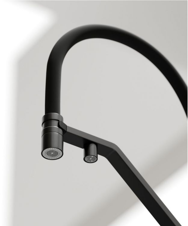 Смеситель для кухни Sancos Loro с гибким изливом, цвет матовый черный/черный, SC4007MB