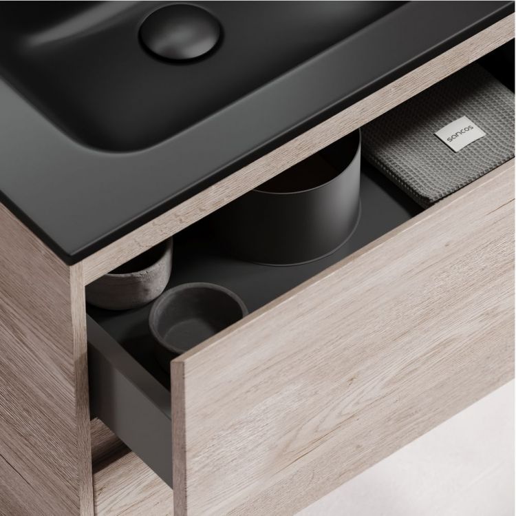 Тумба напольная под раковину SANCOS Libra Floor, дуб галифакс натуральный 890х450х840 мм, LB90FEG