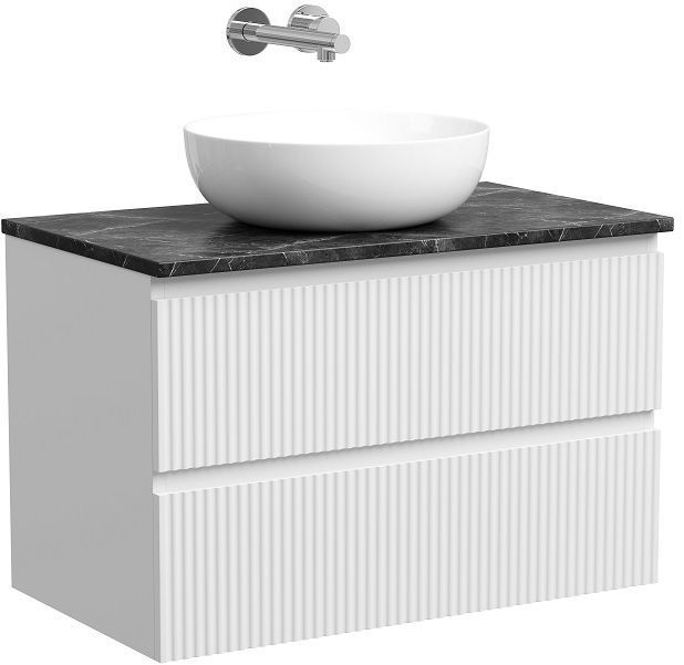 Тумба подвесная SANCOS Snob T, Bianco 790х445х500, под столешницу без отверстия под смеситель, цвет Black Sky, SNT80W