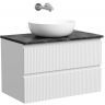 Тумба подвесная SANCOS Snob T, Bianco 790х445х500, под столешницу без отверстия под смеситель, цвет Black Sky, SNT80W