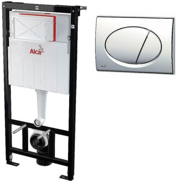 Комплект унитаза BelBagno Uno BB3105CHR/SC с инсталляцией Alcaplast Sadromodul AM101/1120-3:1 RU M71-0001 с сиденьем Микролифт и клавишей смыва Хром