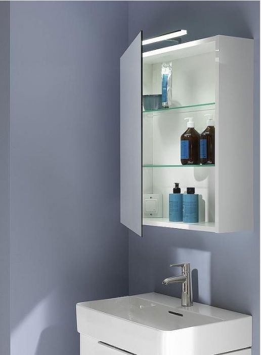 Зеркальный шкаф Laufen Base 60 4.0275.2.110.261.1 R с подсветкой Белый глянец