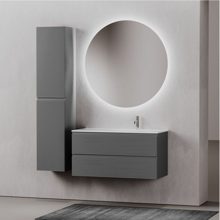 Тумба подвесная SANCOS под раковину правая Folk, Grey soft 995х445х500, FL100RGS