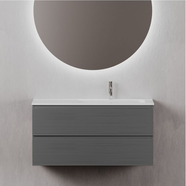 Тумба подвесная SANCOS под раковину правая Folk, Grey soft 995х445х500, FL100RGS