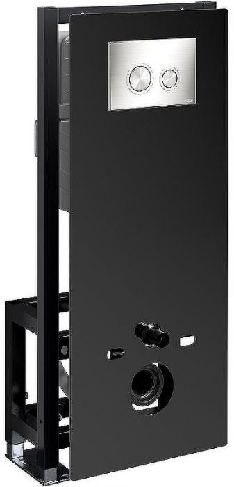 Инсталляция WasserKRAFT Glan 66TLT.010.ME.BL.BN01 для унитаза Черное стекло с клавишей смыва Никель