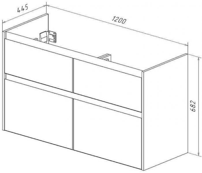 Тумба под раковину Lemark Combi 125 LM03C125T-black подвесная Белый глянец