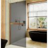 Душевая перегородка Maybah Glass MGD-736-3ш 890x1950 в широком профиле Золото стекло графитовое матовое