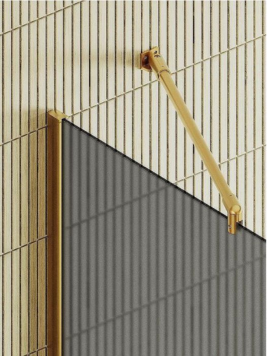 Душевая перегородка Maybah Glass MGD-736-3ш 890x1950 в широком профиле Золото стекло графитовое матовое