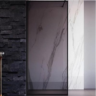 Душевая перегородка Veconi Korato KR-81BT 80 KR81BT-80-05-C4 профиль Черный матовый стекло тонированное