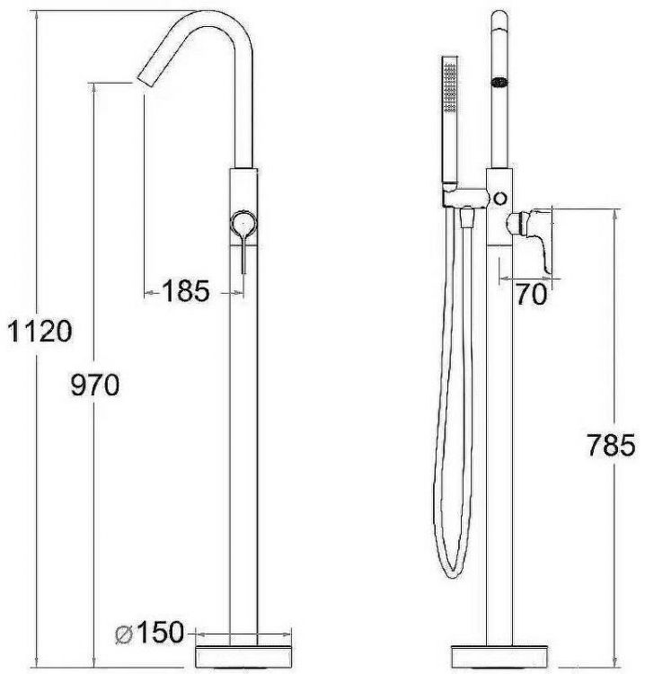 Смеситель для ванны Boch Mann Sella B BM9635 Черный матовый Смеситель для ванны Boch Mann Sella B BM9635 Черный матовый