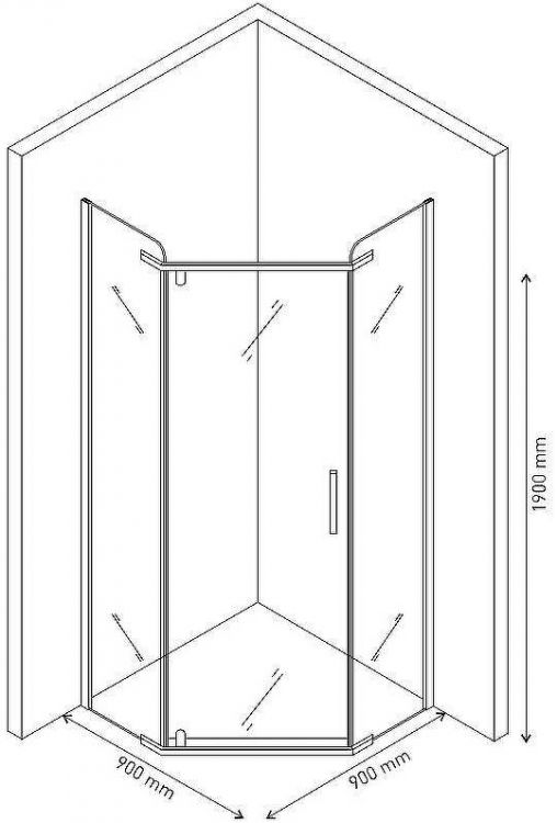 Душевой уголок Berges Solo Т 90х90 061105 профиль Хром сильвер стекло прозрачное