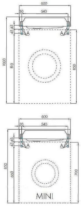 Раковина Aquaton Рейн 60 1A72103KRW010 на стиральную машину Белая