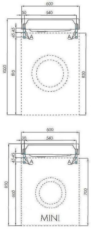 Раковина Aquaton Рейн 60 1A72103KRW010 на стиральную машину Белая Раковина Aquaton Рейн 60 1A72103KRW010 на стиральную машину Белая