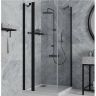 Душевой уголок Paini Cox 90x90 78YO9090 профиль Черный матовый стекло прозрачное