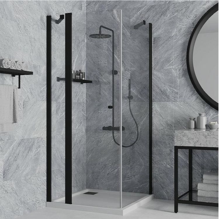 Душевой уголок Paini Cox 90x90 78YO9090 профиль Черный матовый стекло прозрачное