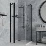 Душевой уголок Paini Cox 90x90 78YO9090 профиль Черный матовый стекло прозрачное