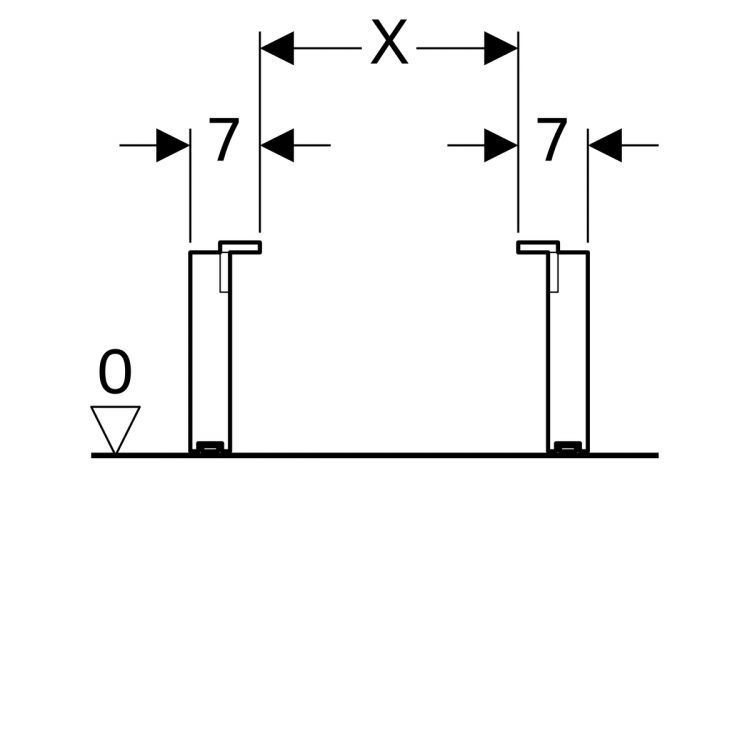 Ножки для шкафчика Geberit Citterio (2 шт.), цвет шампань