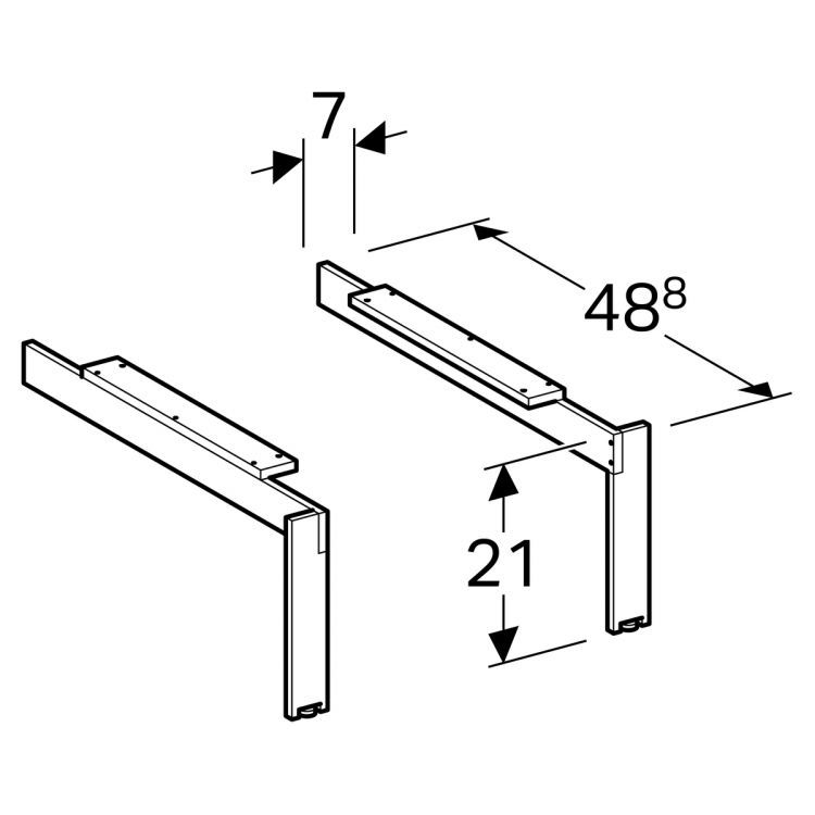 Ножки для шкафчика Geberit Citterio (2 шт.), цвет шампань