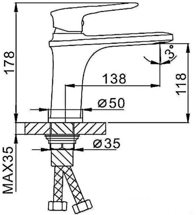 Смеситель для раковины Frap H49 F1049 Белый Хром