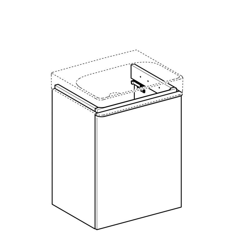 Тумба под раковину Geberit Smyle Square 50x61.7, левая, белый глянец [500.364.00.1]